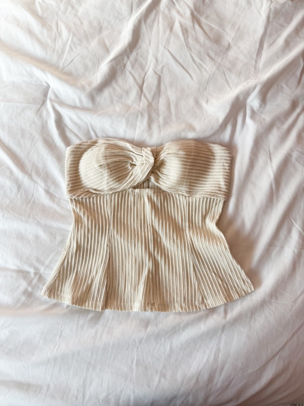 Francesca’s Kay Strapless Glitter Top Size Small